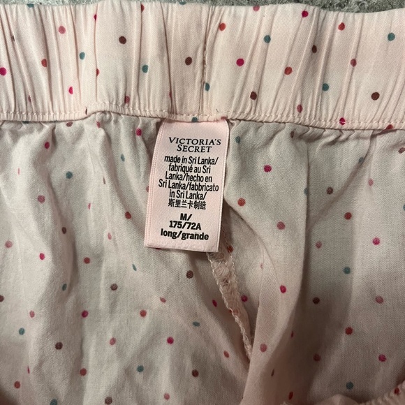 Victoria’s Secret pink polka dot pajama bottoms Sz Medium Long - Picture 4 of 7